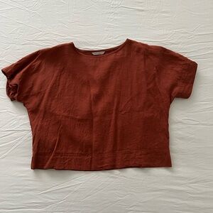 Linenfox Mona Top in Terracotta, Size XS